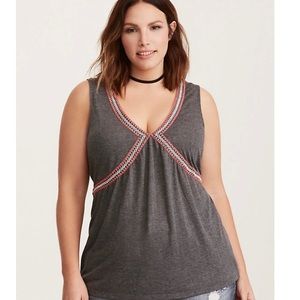 Torrid embroidered tank